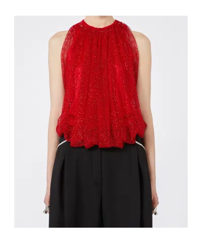 Sportmax Mesh Top In Red