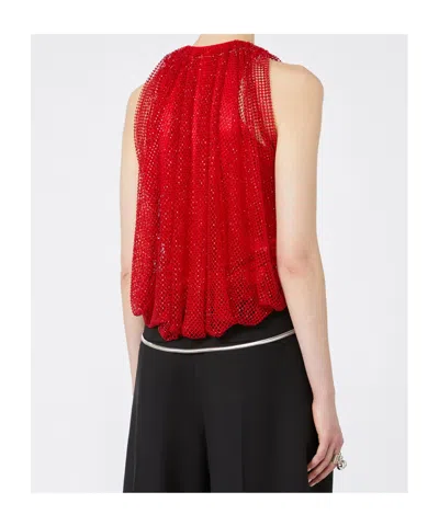 Sportmax Mesh Top In Red