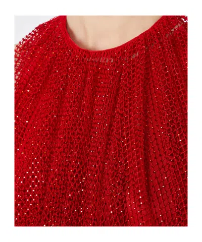 Sportmax Mesh Top In Red