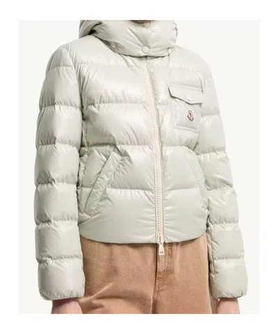 Moncler Andro Hooded Short Down Jacket In Green