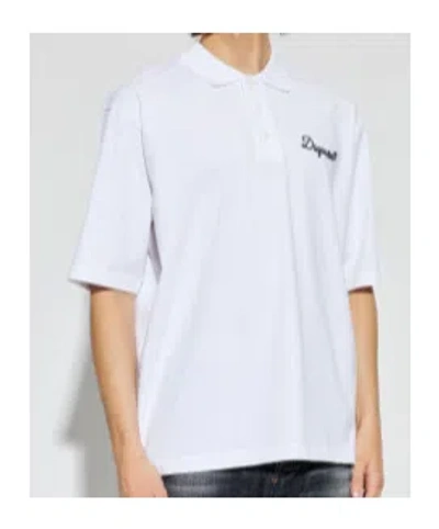 Dsquared2 Logo-embroidered Polo Shirt In White