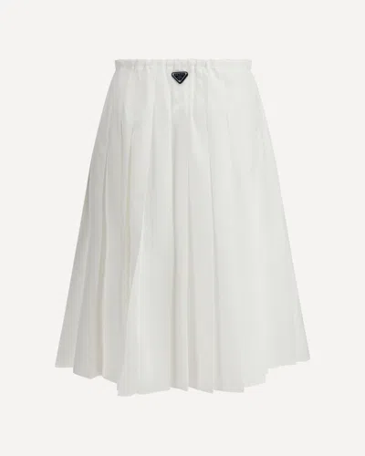 Prada White Cotton Polyester Skirt In White
