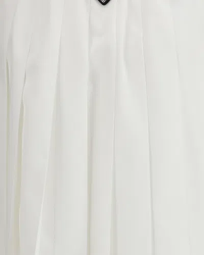 Prada White Cotton Polyester Skirt In White