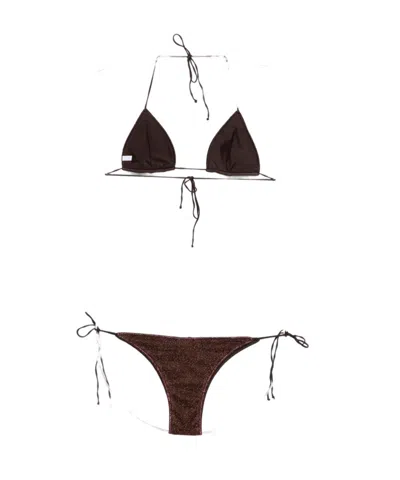 Oseree Tie-string Bikini In Brown