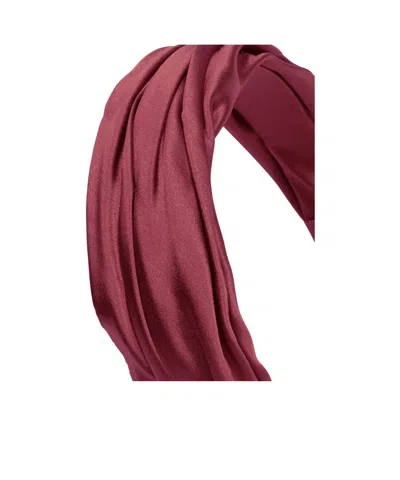 Jennifer Behr Pleated Wide Headband In Red
