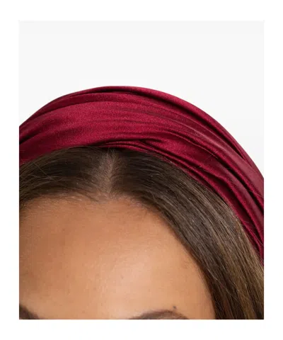 Jennifer Behr Pleated Wide Headband In Red