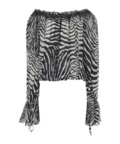 Blumarine Long-sleeved Cover-up In Multi