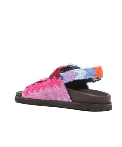 Missoni Round-toed Flat Sandals In Multi