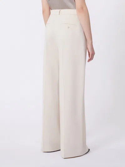 Weekend Max Mara Wool-blend Trousers In White