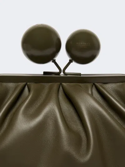 Weekend Max Mara Medium Nappa Leather Pasticcino Bag In Green