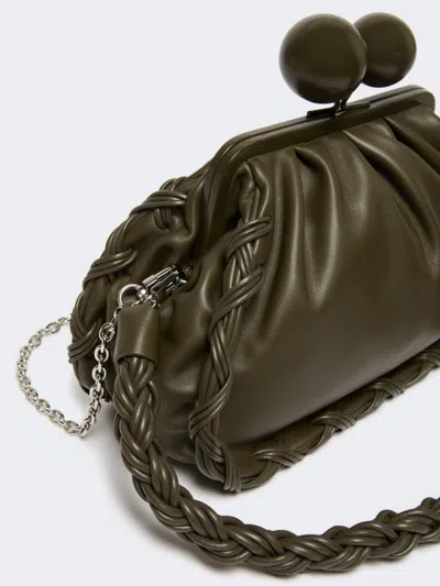 Weekend Max Mara Medium Nappa Leather Pasticcino Bag In Green