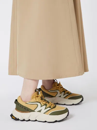 Weekend Max Mara Technical Mesh Sneakers In Neutral