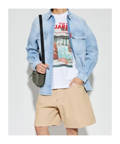 Dsquared2 Belt Loop Shorts In Neutral