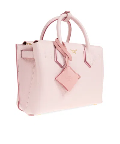 Mcm Milla Small Leather Tote In Pink
