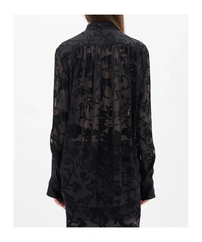 Ann Demeulemeester Standard Collar Handkerchief Shirt In Black