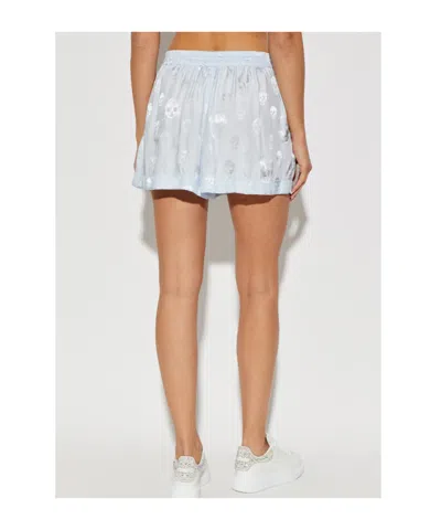 Alexander Mcqueen Shorts With A Skull Pattern In Blue