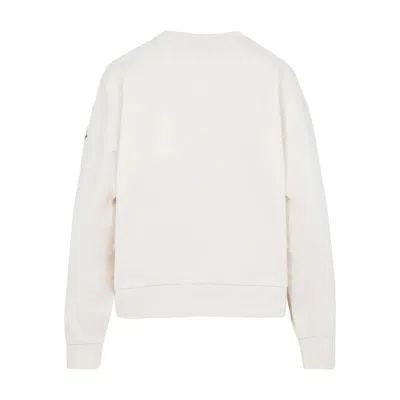 Moncler Crew Neck Sweatshirt Long Sleeves Ribbed Trims In Multi