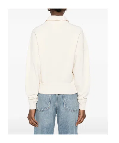Isabel Marant Étoile Half-zip Long-sleeved Sweatshirt In White