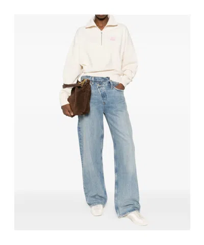 Isabel Marant Étoile Half-zip Long-sleeved Sweatshirt In White