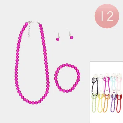 Fashnzfab 12pcs - Pearl Necklaces - Assorted In Multi