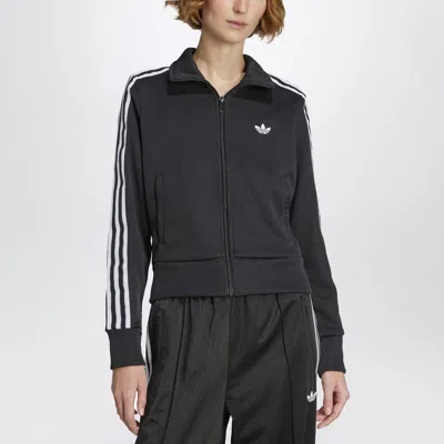 Adidas Originals Black Zip-up Sweatshirt With White Stripes