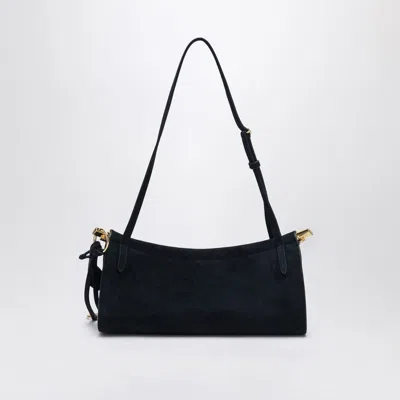 Alaïa Alaia Midnight Blue Suede Small Le Click East West Bag Women In Black