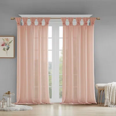 Breebe Floral Embellished Cuff Tab Top Solid Curtain Panel(only 1 Pc Panel)