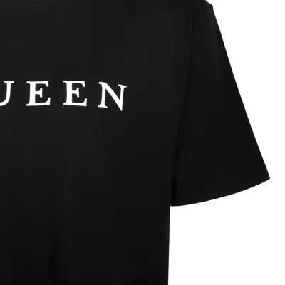 Alexander Mcqueen Logo Lettering Crewneck T-shirt In Black
