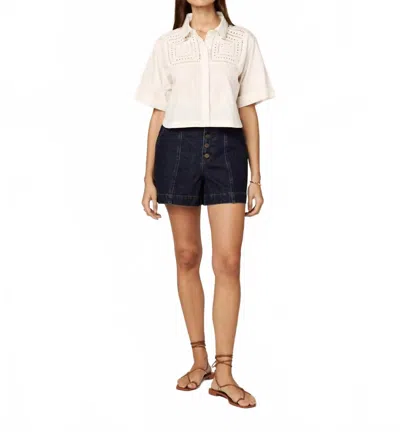 Cleobella Montana Button Front Blouse In Ivory In Multi