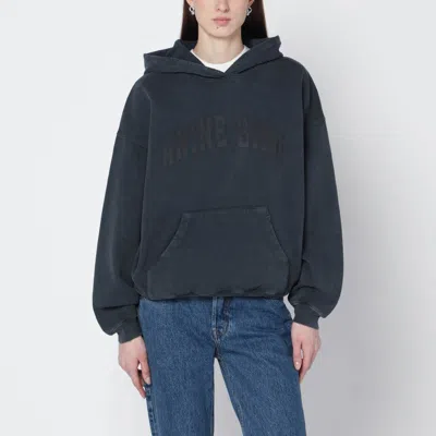 Anine Bing Oversized Grey Sweatshirt With Bold Branding And Relaxed Fit In Black
