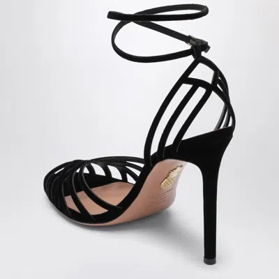 Aquazzura Wild Dream 105 Black Velvet Sandals In Multi