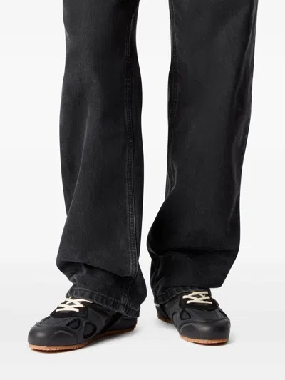 Axel Arigato Slow Runner Black Sneaker With Insert Design And Grooved Sole In Leather And Suede Man In Black