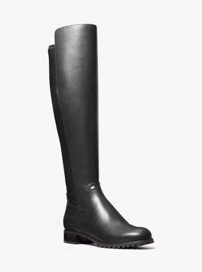 Michael Kors Outlet Britt Smooth Wide Calf Boot In Black