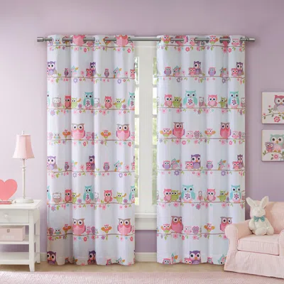 Breebe Owl Printed Blackout Curtain Panel(only 1 Pc Panel) In Multi