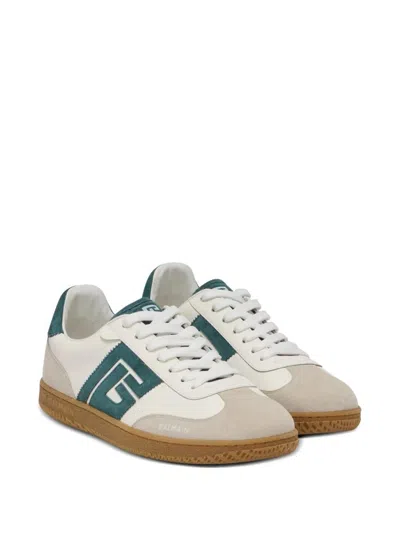 Balmain Swan Suede And Smooth Leather Trainers In Neutral