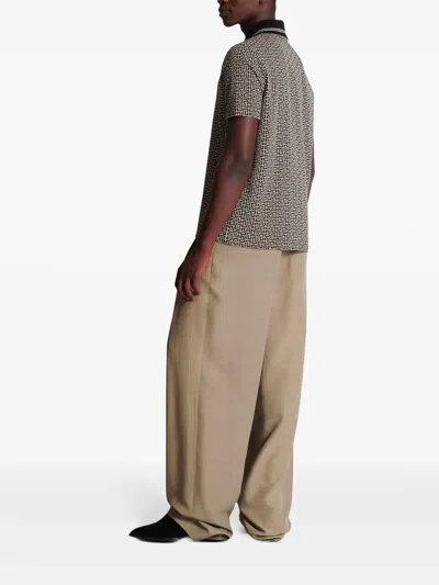 Balmain Men Labyrinth Polo Shirt With Jacquard Effect In Multi