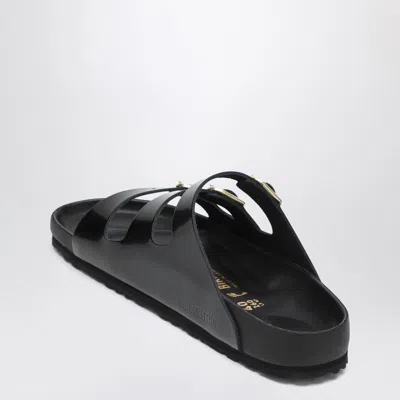 Birkenstock Black Sandals With Adjustable Straps And Gold-tone Buckles