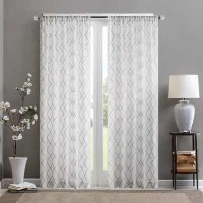 Breebe Diamond Sheer Window Curtain Panel(only 1 Pc Panel) In White