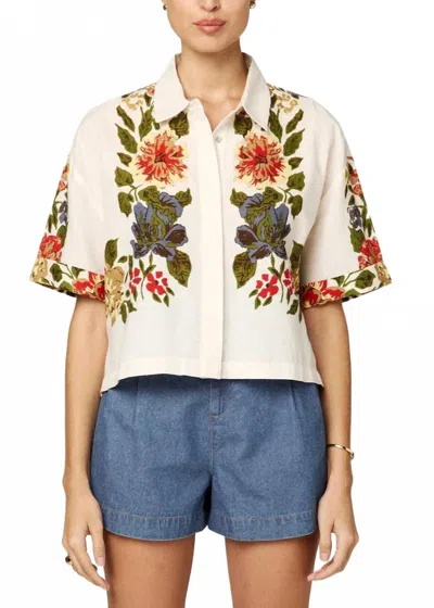 Cleobella Felicity Juliet Print Blouse In White In White