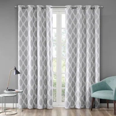 Breebe Printed Ikat Blackout Curtain Panel(only 1 Pc Panel) In Gray