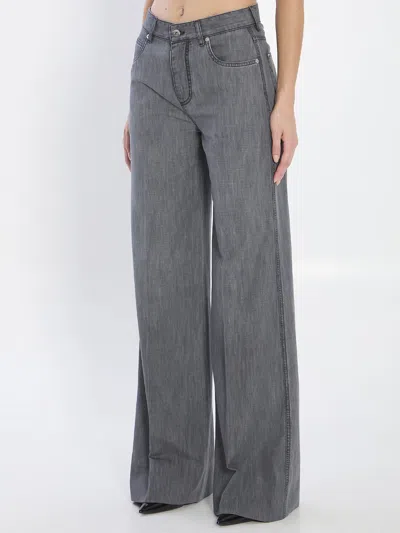 Bottega Veneta Palazzo Denim Jeans In Gray