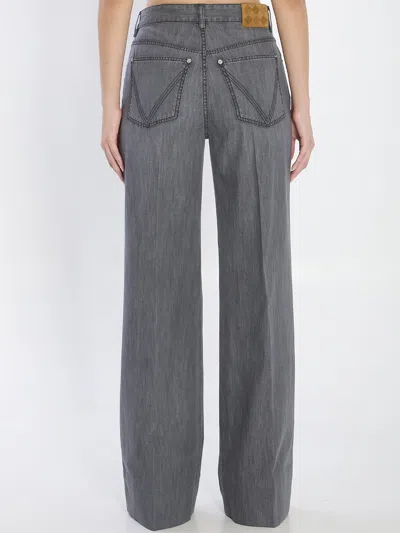 Bottega Veneta Palazzo Denim Jeans In Gray