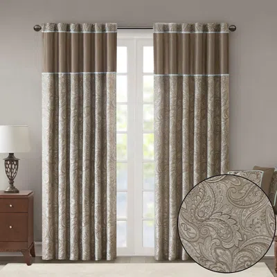 Breebe Jacquard Curtain Panel Pair(2 Pcs Window Panels) In Gray