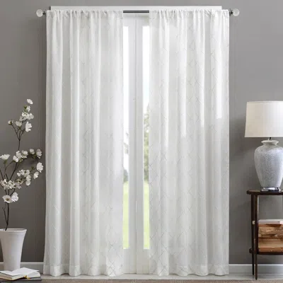 Breebe Diamond Sheer Window Curtain Panel(only 1 Pc Panel) In White