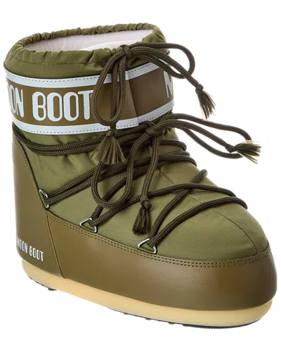 Moon Boot Mens Khaki Icon Low 2 Lace-up Nylon Snow Boots M In Green