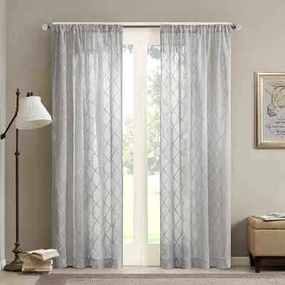 Breebe Diamond Sheer Window Curtain Panel(only 1 Pc Panel) In White