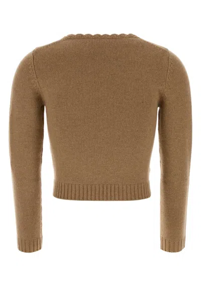 Chloé Camel Wool Blend Sweater In Brown