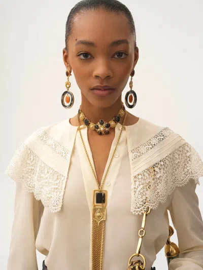 Chloé Cream Crepe Blouse In Neutral