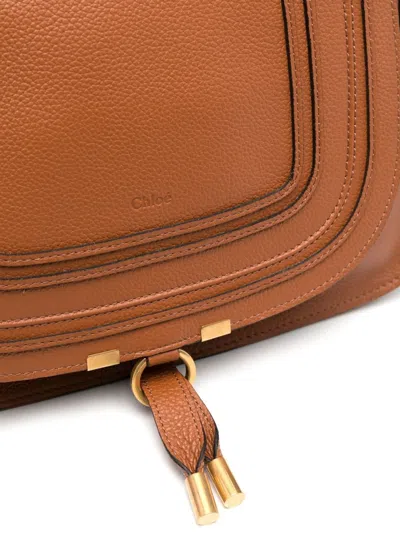 Chloé Chloe Medium Marcie Bag In Grained Leather In Brown