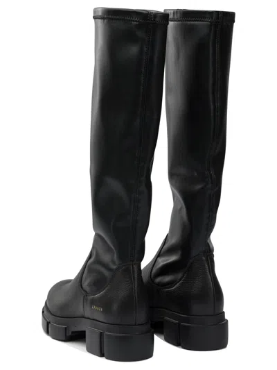 Copenhagen Black Vegan Leather Stretch Boots In Black